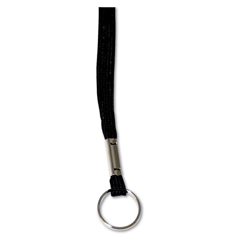 Advantus 75423 Deluxe Lanyards, Ring Style, 36-Inch Long, Black, 24/Box - Image 1